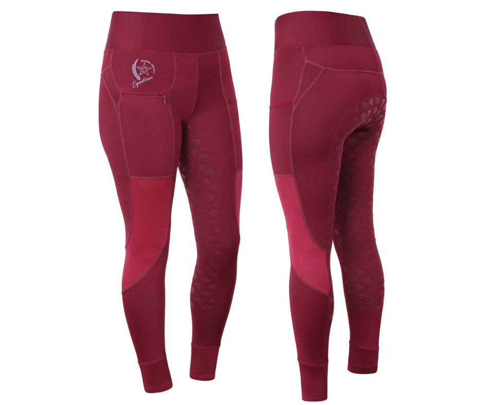 Cavallino Pro Grip Riding Tights- Wine Cavallino