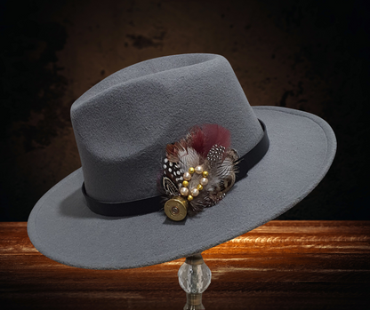 Feather Hat Pin- Small with stone detail The Country Estate